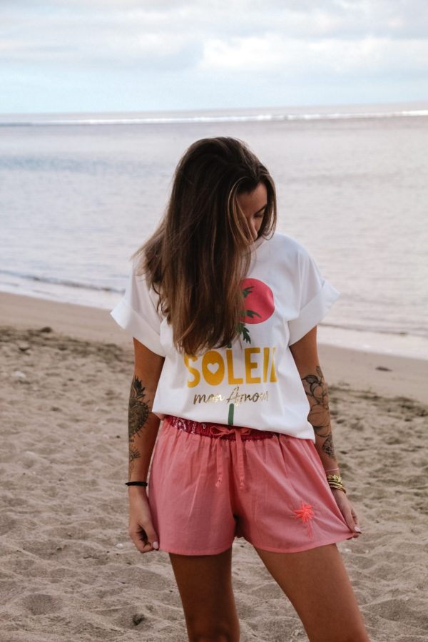 Short Palmier Corail et Rose
