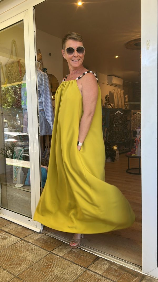 Robe bretelles perles