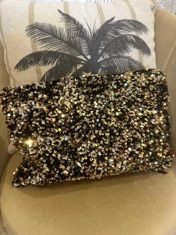 Pochette sequin doré GM