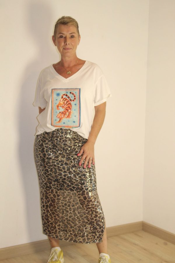 Jupe Sequins Leopard