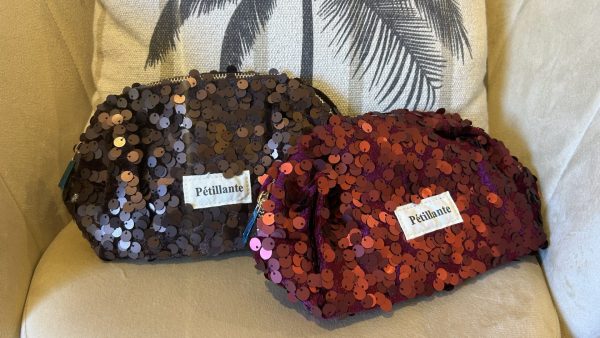 Pochette sequins ovale