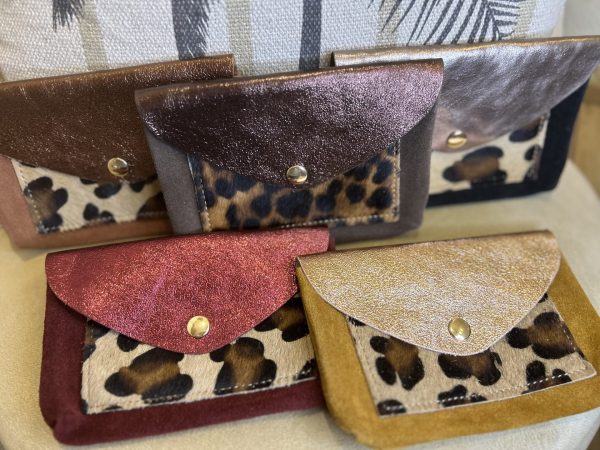 Porte feuille daim et leopard
